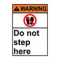 Portrait ANSI WARNING Do not step here Sign with Symbol AWEP-33120