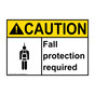 ANSI CAUTION Fall Protection Required Sign with Symbol ACE-3000