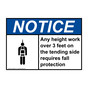 ANSI NOTICE Any height work over 3 feet Sign with Symbol ANE-36560