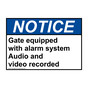 ANSI NOTICE Gate equipped with alarm system Sign ANE-38896