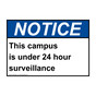 ANSI NOTICE This campus is under 24 hour surveillance Sign ANE-38943