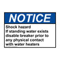 ANSI NOTICE Shock hazard If standing water exists disable Sign ANE-30090