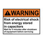 ANSI WARNING Risk of electrical shock from energy stored in capacitors Sign AWE-16452