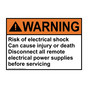 ANSI WARNING Risk of electrical shock Can cause injury Sign AWE-30083