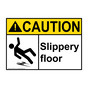 ANSI CAUTION Slippery Floor Sign with Symbol ACE-5780