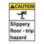 Portrait ANSI CAUTION Slippery Floor - Trip Hazard Sign with Symbol ACEP-5785
