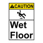 Portrait ANSI CAUTION Wet Floor Sign with Symbol ACEP-6640