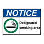 ANSI NOTICE Designated Smoking Area Sign with Symbol ANE-8000