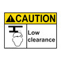 ANSI CAUTION Low Clearance Sign with Symbol ACE-4395