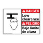 English + Spanish ANSI DANGER Low Clearance Sign With Symbol ADB-4395