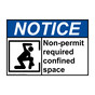 ANSI NOTICE Non-Permit Required Confined Space Sign with Symbol ANE-4971
