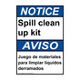 English + Spanish ANSI NOTICE Spill Clean Up Kit Sign ANB-5835