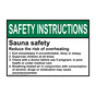 ANSI SAFETY INSTRUCTIONS Sauna safety Reduce the risk of overheating Sign ASIE-17469