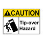 ANSI CAUTION Tip-Over Hazard Sign with Symbol ACE-9496