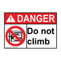 ANSI DANGER Do Not Climb Sign with Symbol ADE-14013