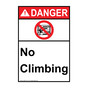 Portrait ANSI DANGER No Climbing Sign with Symbol ADEP-14014