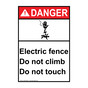 Portrait ANSI DANGER Electric fence Do Sign with Symbol ADEP-28394