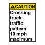 Portrait ANSI CAUTION Crossing truck traffic Sign ACEP-26840