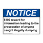 ANSI NOTICE $100 reward for information leading to the Sign ANE-34533