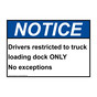 ANSI NOTICE Drivers Restricted To Truck Loading Dock Sign ANE-2610
