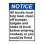 Portrait ANSI NOTICE All trucks must tarp load, clean bumper Sign ANEP-50066