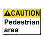 ANSI CAUTION Pedestrian area Sign ACE-19759