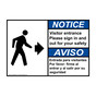 English + Spanish ANSI NOTICE Visitor entrance Please sign in and out Sign With Symbol ANB-6346