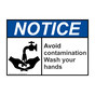ANSI NOTICE Avoid Contamination Wash Your Hands Sign with Symbol ANE-1355