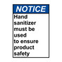 Portrait ANSI NOTICE Hand sanitizer must be used to Sign ANEP-26599