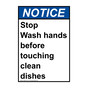 Portrait ANSI NOTICE Stop Wash hands before touching Sign ANEP-31557