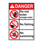 Portrait ANSI DANGER Do not enter Sewage water Sign with Symbol ADEP-28092