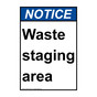 Portrait ANSI NOTICE Waste staging area Sign ANEP-50108