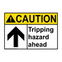 ANSI CAUTION Tripping Hazard Ahead Sign with Symbol ACE-8525