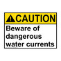 ANSI CAUTION Beware of dangerous water currents Sign ACE-50010