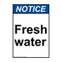 Portrait ANSI NOTICE Fresh water Sign ANEP-36831
