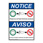 English + Spanish ANSI NOTICE Do Not Flush Feminine Products Sign With Symbol ANB-9577