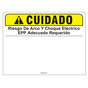 ANSI Cuidado Riesgo De Arco Y Choque Electrico EZMake Labels CS480127