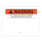 ANSI Warning Arc Flash and Shock Hazard PPE EZMake Labels CS593101