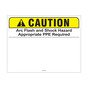 ANSI Caution Arc Flash and Shock Hazard PPE EZMake Labels CS776731