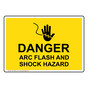 Danger Arc Flash And Shock Hazard Sign With Symbol NHE-19682_YLW