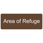 Brown Engraved Area of Refuge Sign EGRE-256_White_on_Brown