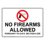 Arizona No Firearms Allowed Sign NHE-17712-Arizona
