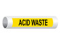 ASME A13.1 Acid Waste Black On Yellow Pipe Label PIPE-23030_Black_on_Yellow