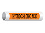 ASME A13.1 Hydrochloric Acid Pipe Label PIPE-23720_Black_on_Orange