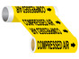 ASME A13.1 Compressed Air Black On Yellow Wide Pipe Label