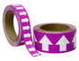 ASME A13.1 White Arrows On Purple Tape Roll ArrowRoll-White_on_Purple