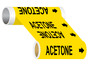 ASME A13.1 Acetone Black On Yellow Wide Pipe Label