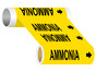 ASME A13.1 Ammonia Black On Yellow Wide Pipe Label PIPE-23065_WideRoll_Black_on_Yellow