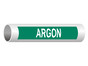 ASME A13.1 Argon White On Green Pipe Label PIPE-23070_White_on_Green