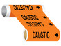 ASME A13.1 Caustic Black On Orange Wide Pipe Label